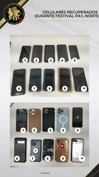Celulares asegurados. | Cortesía