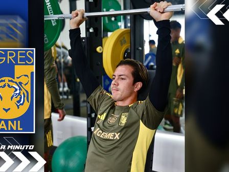 Sebastián Córdova haciendo gimnasio en instalaciones de Tigres / @TigresOficial
