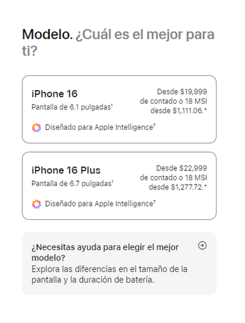 Precios básicos del iPhone en México