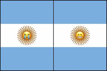 La bandera de Argentina sufriendo el partido contra México / Especial