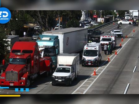 Camiones de carga y pipas han generado tránsito lento en un tramo de la Autopista México-Puebla HOY / Agencia Cuartoscuro