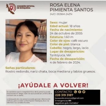 Ficha de búsqueda de Rosa Elena Pimienta Santos, pareja del influencer Jaime Toral / Especial