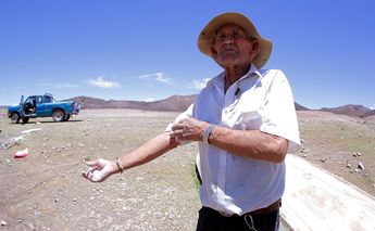 Don Baltazar Bustamante Hernández, de 85 años y con 55 de pescador.