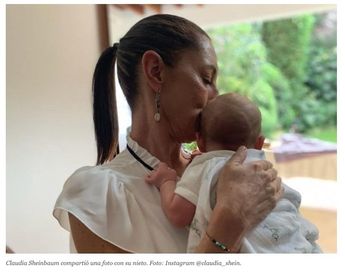 Claudia Sheinbaum y su nieto. | Especial