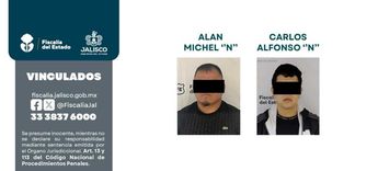 Dos de los implicados en el robo a camiones en Tonalá| Fiscalía de Jalisco