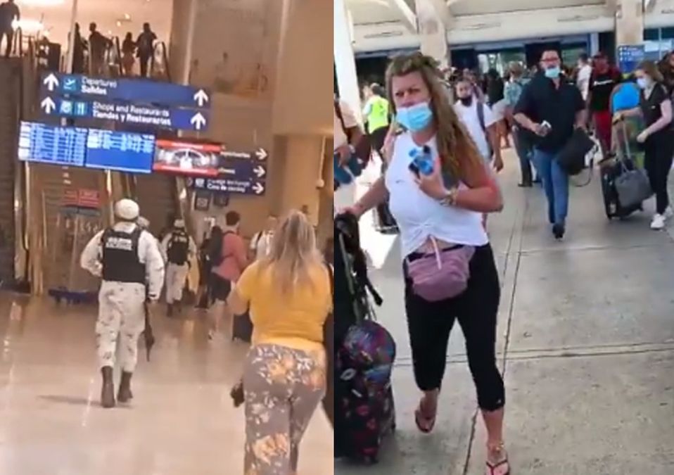 Movilización en Aeropuerto de Cancún. / Especial