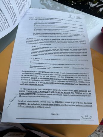 Parte de la denuncia realizada por Saray Méndez