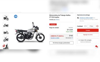 La moto Italika está a más del 50% de descuento en Elektra / Óscar Ávila.