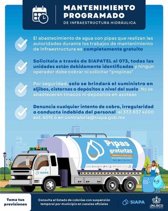 El anuncio de este mantenimiento programado se realizó desde el mes de diciembre | Siapa