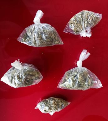 Dosis de mariguana aseguradas al detenido. | Cortesía