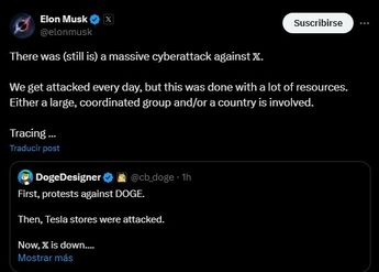 Elon Musk afirma que caída de X es por un ciberataque / @elonmusk