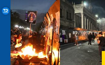 Protestas en Marcha feminista en Monterrey. / Especial