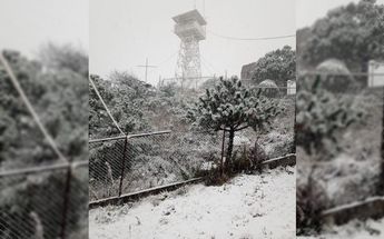 Caída de nieve en CdMx / Twitter: @martibatres.