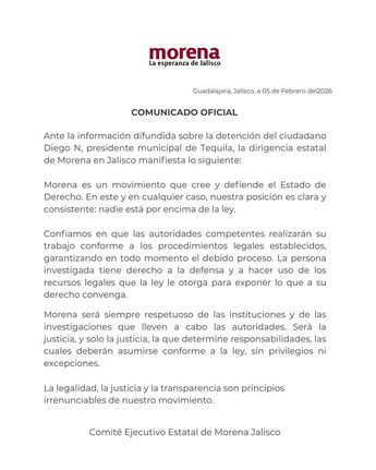 El comunicado de prensa por parte de Morena fue compartido a través de redes sociales | @_MorenaJalisco vía X