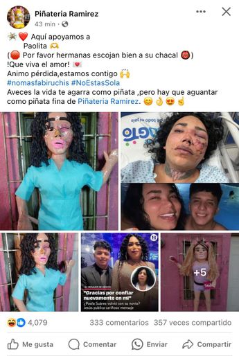 Publicación de la piñata de Paola Suárez | FOTO