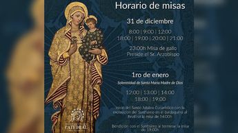 Para el miércoles 31 de diciembre se realizarán ocho misas y para el 1 de enero serán cinco misas | Especial