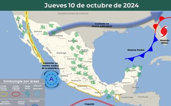 Clima en México jueves 10 octubre