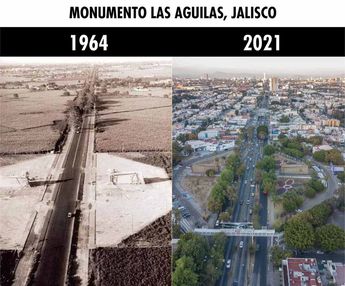 Monumento Las Águilas comparativas. | Imagen: Luz Vibrante vía Facebook.