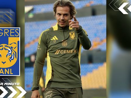 Sebastián Córdova en un entrenamiento con Tigres en el 'Volcán' / @TigresOficial