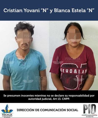 Blanca Estela y Christian Yovani, detenidos por el maltrato a una bebé en Lerdo