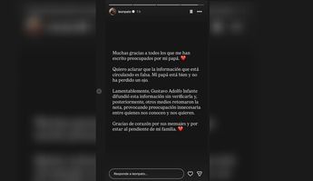 Leonardo Bono desmiente a través de stories la noticia del mal estado de salud de su padre.
