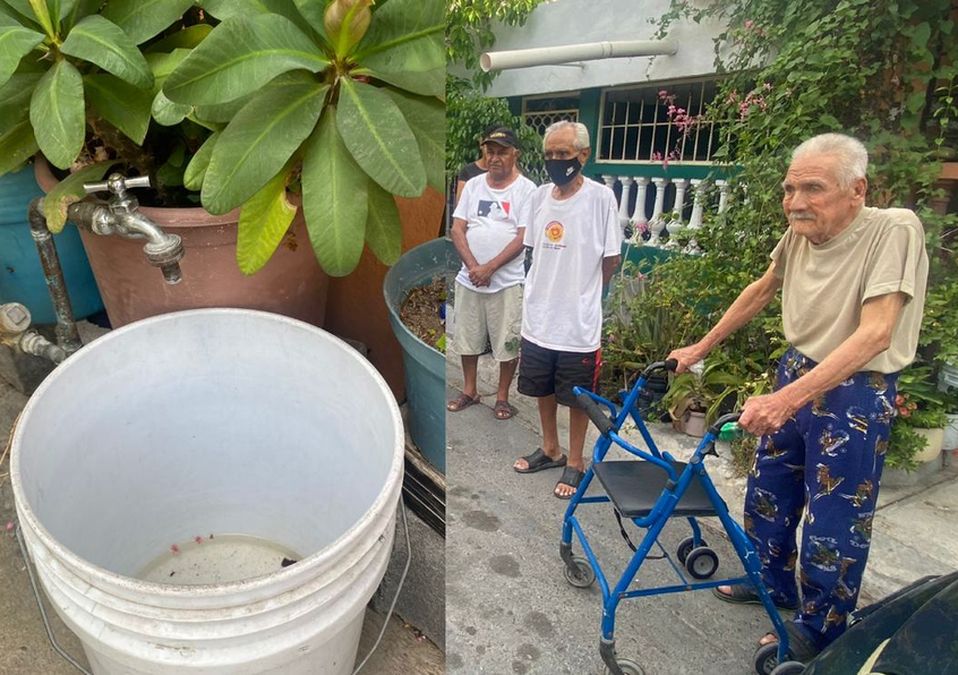 Adultos mayores sufren desde hace 5 días por la falta de agua en Guadalupe. | Pamela Villanueva