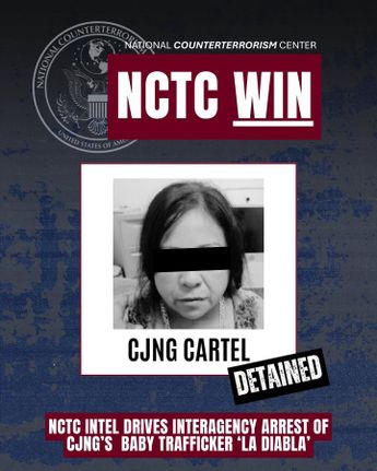 Joe Kent, destacó la detención de 'La Diabla' a través de sus redes. | @NCTCKent vía X.