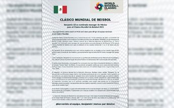 Comunicado Benjamín Gil World Baseball Clasicc