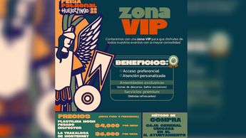 Las entradas a la zona VIP del Foro Artístico se venden en la caja general del Palacio Municipal de Huejotzingo | Ayuntamiento de Huejotzingo