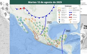 Clima en México del 12 de agosto 2025
