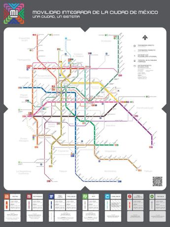 Mapa del Sistema de Movilidad Integrada de la Ciudad de México. | @LaSEMOVI