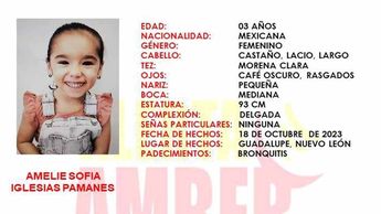 Una menor de tres años fue sustraída en el municipio de Guadalupe. | Cortesía