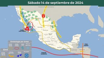 Clima México sábado 14 de septiembre