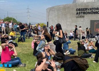 Así vivieron el eclipse solar los estudiantes de la Universidad de Monterrey. | Edgar Plata