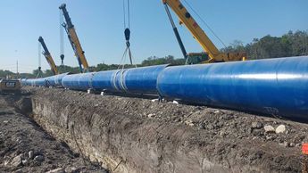 Obras del Acueducto El Cuchillo II en Nuevo León. | Fabricio Gallegos