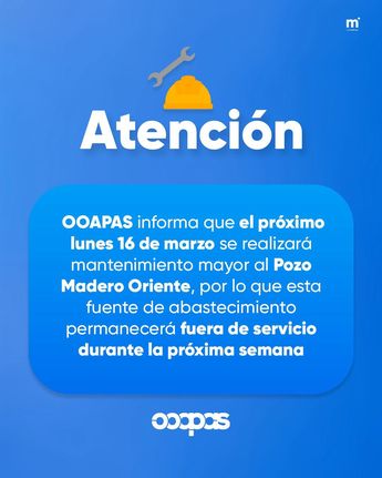El suministro se verá afectado principalmente en la zona Oriente de la ciudad. | Ooapas