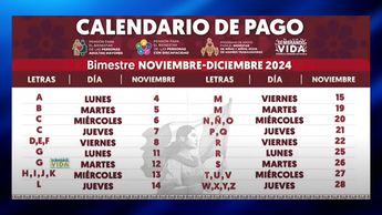 Calendario de pagos noviembre 2024