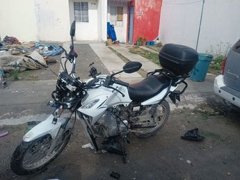 Motocicleta reportada como robada y localizada en Juárez, Nuevo León. | Cortesía