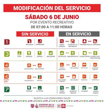 Las estaciones del Metrobús estarán cerradas de las siete a las 11 horas del día sábado | @MetrobusCDMX