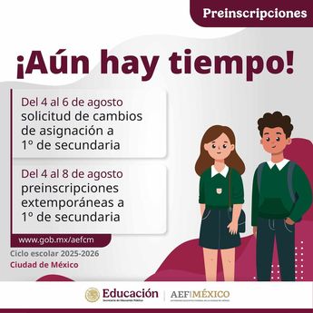Los alumnos de secundaria pueden elegir otro plantel escolar, en caso de no estar conformes con el asignado | X