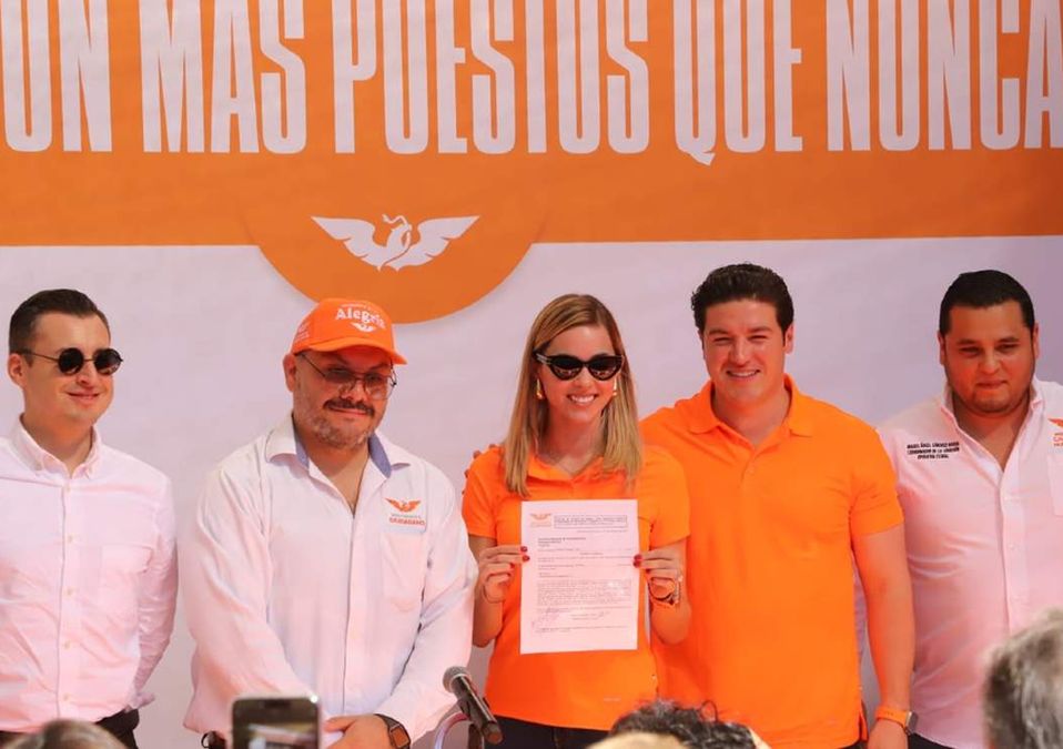 Mariana Rodríguez se registró como precandidata a la alcaldía de Monterrey por Movimiento Ciudadano. | Leonel Rocha