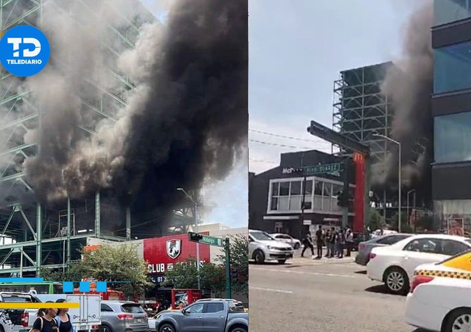 Se incendia edificio que lleva años en construcción en el Centro de Monterrey. | Especial