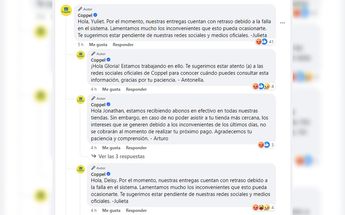 Respuestas de Coppel a usuarios molestos por la falla técnica / Especial