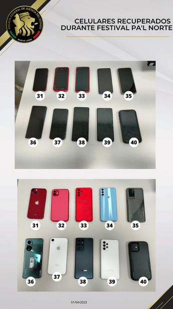 Celulares asegurados. | Cortesía
