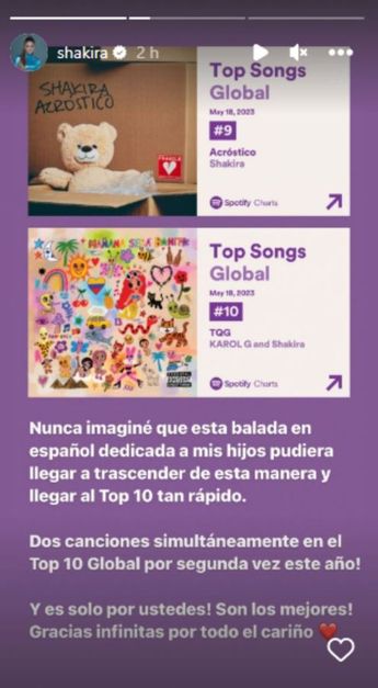 La cantante dio las gracias a sus fans por el éxito de su nueva canción.