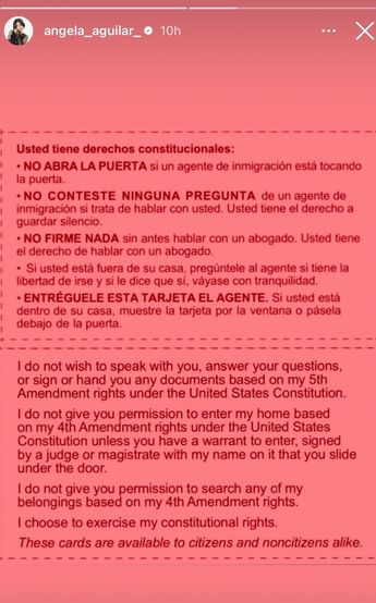 Ángela Aguilar defiende a latinos en Estados Unidos