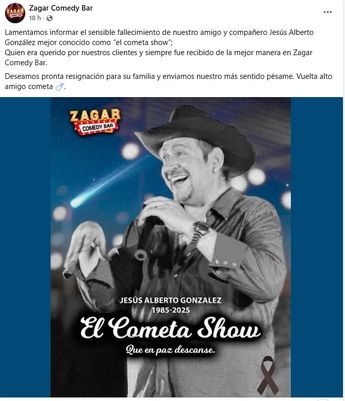 Zagar Comedy Bar lamentó la muerte del comediante. | Especial