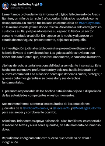 Alexis, un pequeño de tan solo 2 años de edad fue localizado sin vida luego de que pasaran días de no saber de él