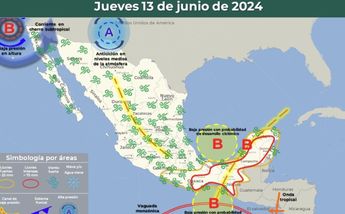 Clima México jueves 13 junio