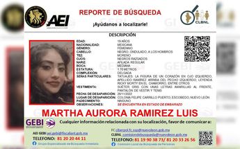 Martha Aurora Ramírez Luis, mujer desaparecida en Escobedo, NL